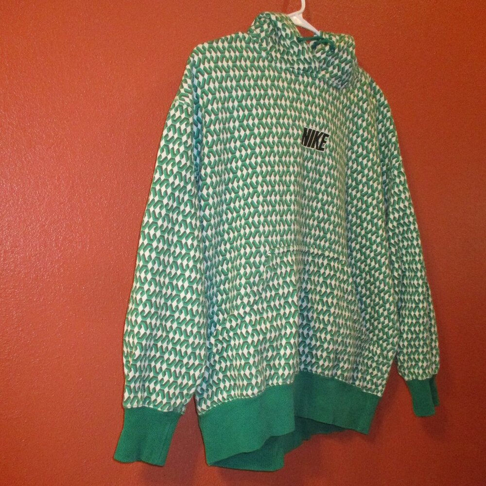 Nike Hoodie White Label Men Medium Green White Black Long Sleeve Pullover - Picture 2 of 10